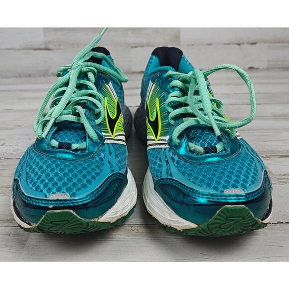 BROOKS Adrenaline GTS 14 Women's Blue Yellow Black Running Shoes Size 9 - Picture 3 of 9